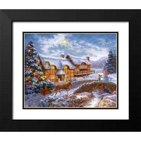 Country Cottages Black Modern Wood Framed Art Print with Double Matting by Boehme, Nicky