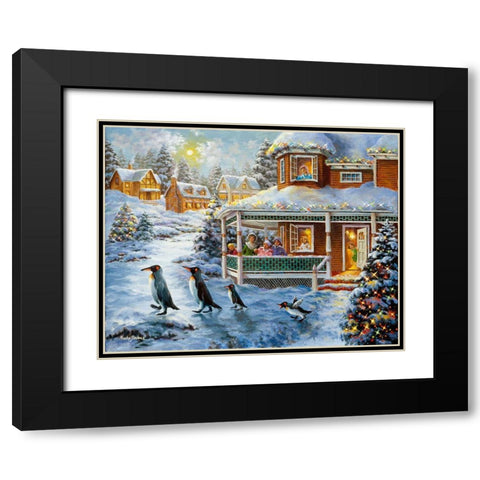 Hey!  Wait For Me Black Modern Wood Framed Art Print with Double Matting by Boehme, Nicky