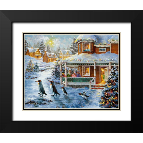 Hey!  Wait For Me Black Modern Wood Framed Art Print with Double Matting by Boehme, Nicky