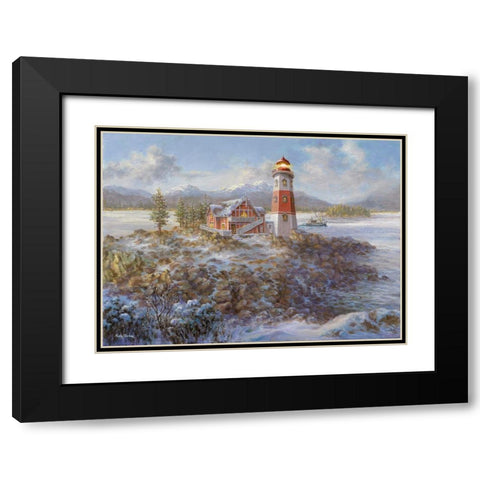 Lighthouse Bluff Black Modern Wood Framed Art Print with Double Matting by Boehme, Nicky