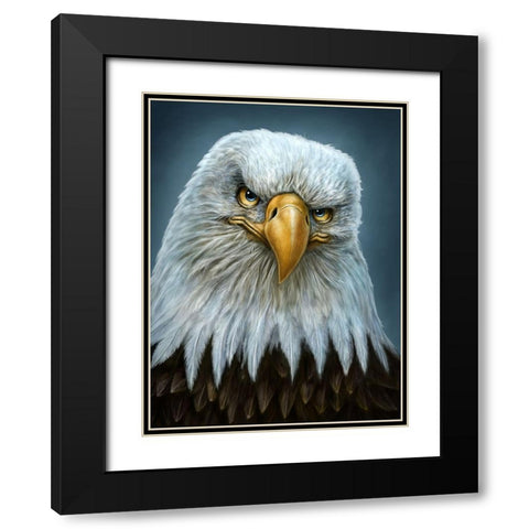 Bald Eagle Totem Black Modern Wood Framed Art Print with Double Matting by LaMontagne, Patrick