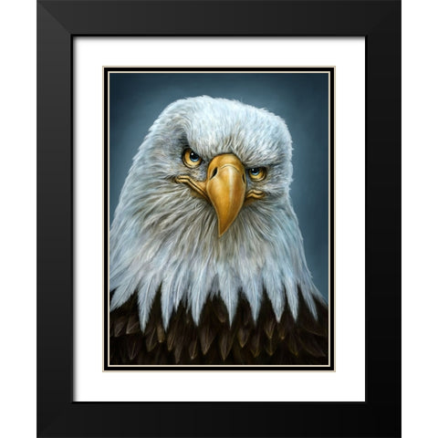 Bald Eagle Totem Black Modern Wood Framed Art Print with Double Matting by LaMontagne, Patrick