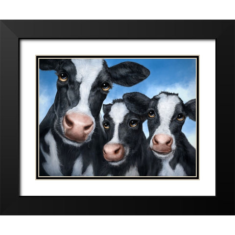 Cows Black Modern Wood Framed Art Print with Double Matting by LaMontagne, Patrick