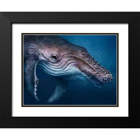 Humpback Totem Black Modern Wood Framed Art Print with Double Matting by LaMontagne, Patrick