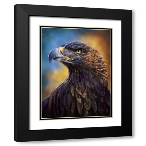 Golden Eagle Black Modern Wood Framed Art Print with Double Matting by LaMontagne, Patrick