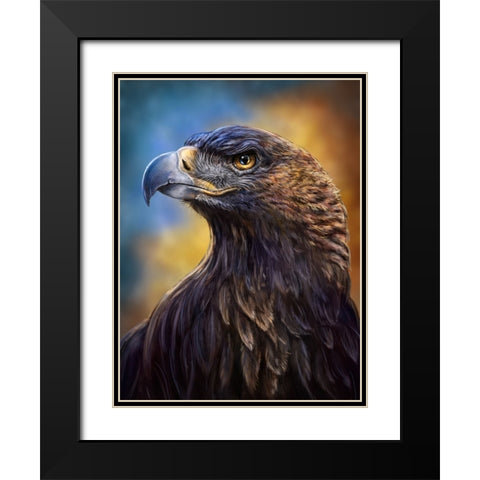 Golden Eagle Black Modern Wood Framed Art Print with Double Matting by LaMontagne, Patrick