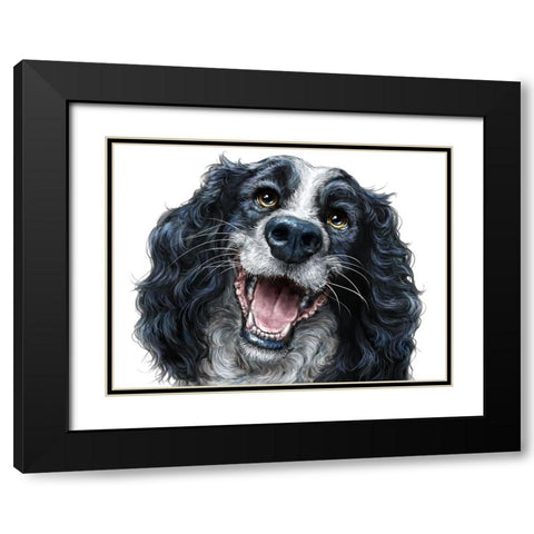Springer Spaniel Black Modern Wood Framed Art Print with Double Matting by LaMontagne, Patrick