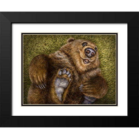 Happy Baby Black Modern Wood Framed Art Print with Double Matting by LaMontagne, Patrick