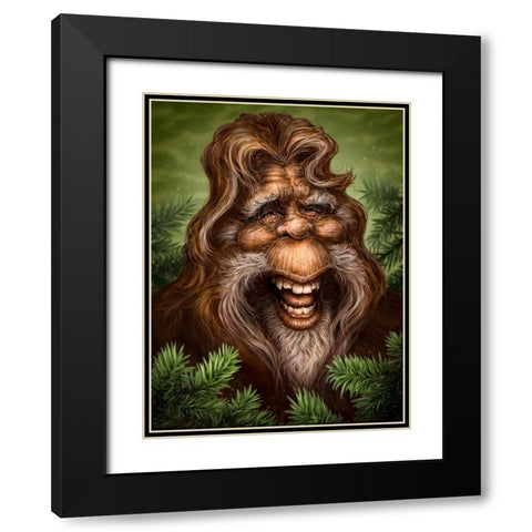 Sasquatch Black Modern Wood Framed Art Print with Double Matting by LaMontagne, Patrick