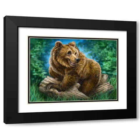 Brown Bea Beauty Black Modern Wood Framed Art Print with Double Matting by LaMontagne, Patrick