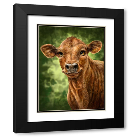 Clearwater Calf Black Modern Wood Framed Art Print with Double Matting by LaMontagne, Patrick