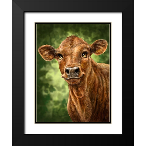 Clearwater Calf Black Modern Wood Framed Art Print with Double Matting by LaMontagne, Patrick