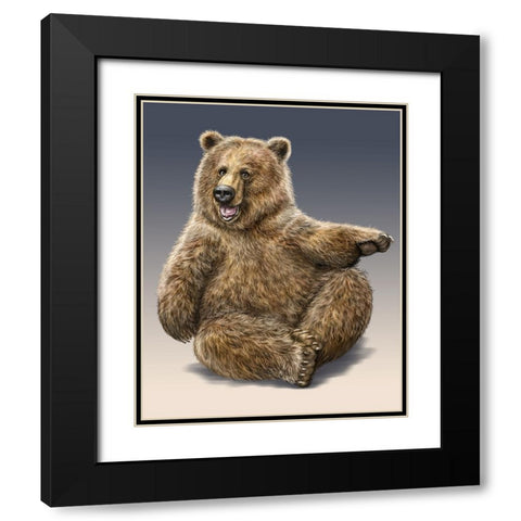 Goofy Grizzly Black Modern Wood Framed Art Print with Double Matting by LaMontagne, Patrick