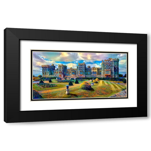 Berkshire England Windsor Castle Black Modern Wood Framed Art Print with Double Matting by Gavidia, Pedro