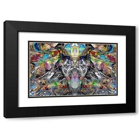 Enigmatic Faces Black Modern Wood Framed Art Print with Double Matting by Gavidia, Pedro