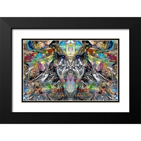 Enigmatic Faces Black Modern Wood Framed Art Print with Double Matting by Gavidia, Pedro