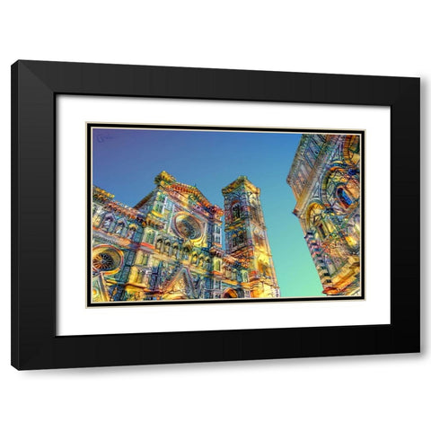 Florence Italy Cathedral of Saint Mary of the Flower Ver2 Black Modern Wood Framed Art Print with Double Matting by Gavidia, Pedro