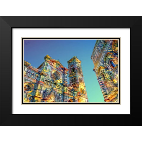 Florence Italy Cathedral of Saint Mary of the Flower Ver2 Black Modern Wood Framed Art Print with Double Matting by Gavidia, Pedro