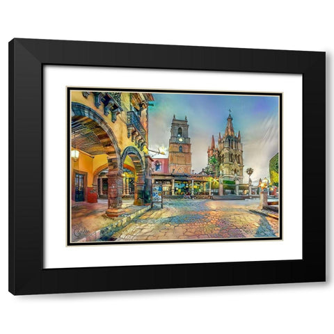 Guanajuato Mexico San Miguel de Allende Black Modern Wood Framed Art Print with Double Matting by Gavidia, Pedro