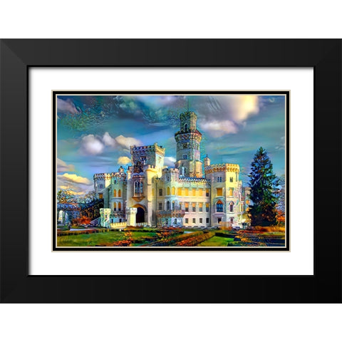 Hluboka nad Vltavou Czech Republic Hluboka Castle Black Modern Wood Framed Art Print with Double Matting by Gavidia, Pedro