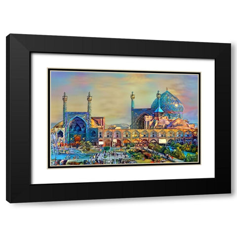 Isfahan Iran Imam Khomeini Mosque Black Modern Wood Framed Art Print with Double Matting by Gavidia, Pedro