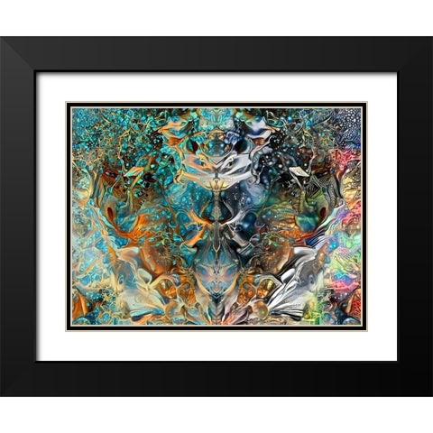 Jade Mask Black Modern Wood Framed Art Print with Double Matting by Gavidia, Pedro