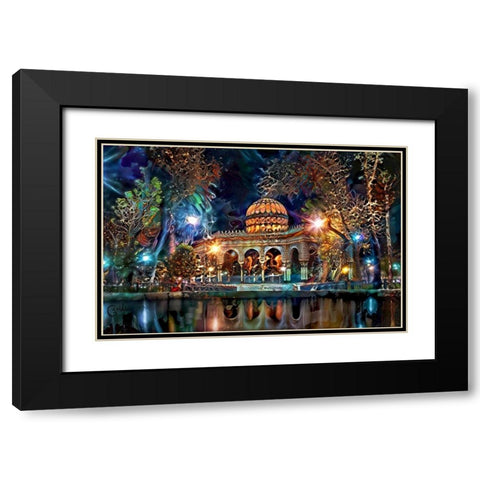 Mexico City Kiosk in the Alameda de Santa MariÌa la Ribera Ver2 Black Modern Wood Framed Art Print with Double Matting by Gavidia, Pedro
