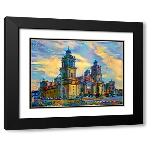 Mexico City Metropolitan Cathedral Black Modern Wood Framed Art Print with Double Matting by Gavidia, Pedro
