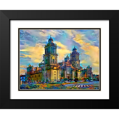 Mexico City Metropolitan Cathedral Black Modern Wood Framed Art Print with Double Matting by Gavidia, Pedro