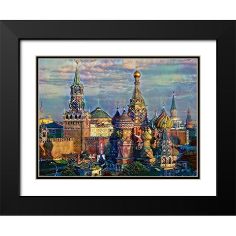 Moscow Russia domes and peaks Black Modern Wood Framed Art Print with Double Matting by Gavidia, Pedro