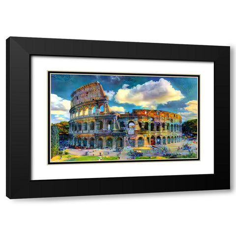 Rome Italy Colosseum Ver1 Black Modern Wood Framed Art Print with Double Matting by Gavidia, Pedro