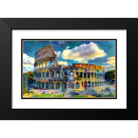 Rome Italy Colosseum Ver1 Black Modern Wood Framed Art Print with Double Matting by Gavidia, Pedro
