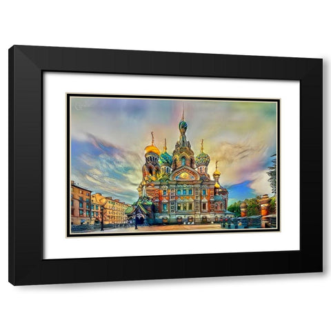 Saint Petersburg Russia Church of the Savior on Spilled Blood Ver2 Black Modern Wood Framed Art Print with Double Matting by Gavidia, Pedro