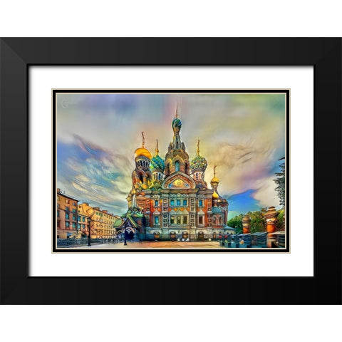 Saint Petersburg Russia Church of the Savior on Spilled Blood Ver2 Black Modern Wood Framed Art Print with Double Matting by Gavidia, Pedro
