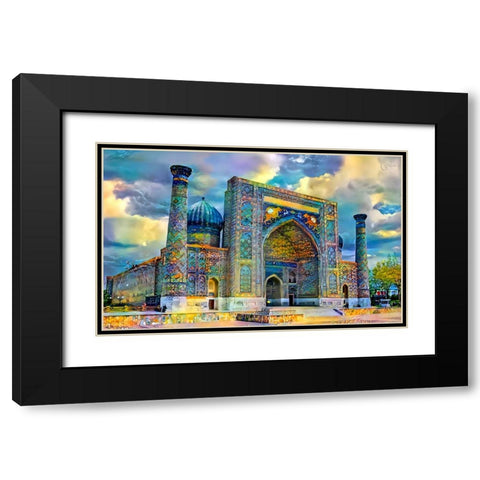 Samarkand Uzbekistan Registan Black Modern Wood Framed Art Print with Double Matting by Gavidia, Pedro