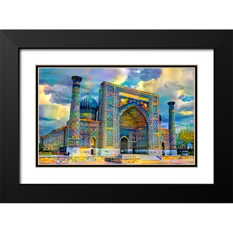 Samarkand Uzbekistan Registan Black Modern Wood Framed Art Print with Double Matting by Gavidia, Pedro