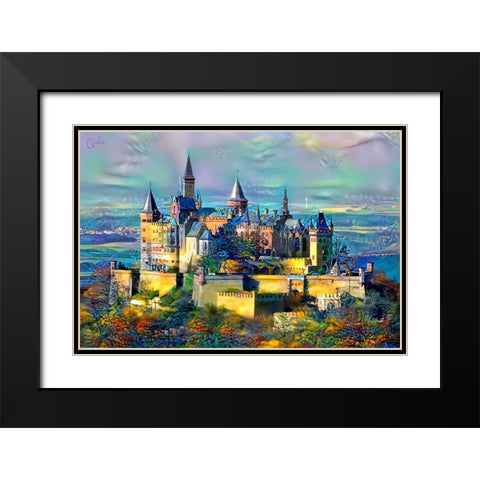 Stuttgart Germany Hohenzollern Castle Black Modern Wood Framed Art Print with Double Matting by Gavidia, Pedro