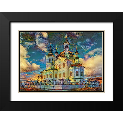 Tyumen Russia Church of Zechariah and Elizabeth in Tobolsk Black Modern Wood Framed Art Print with Double Matting by Gavidia, Pedro