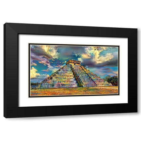 Yucatan Mexico Chichen Itza Black Modern Wood Framed Art Print with Double Matting by Gavidia, Pedro