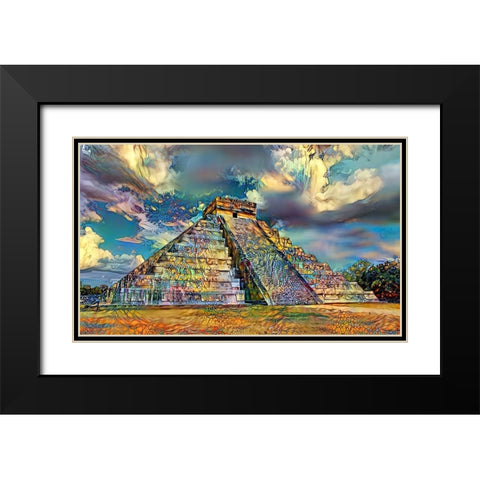 Yucatan Mexico Chichen Itza Black Modern Wood Framed Art Print with Double Matting by Gavidia, Pedro