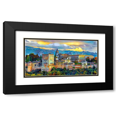 Granada Spain La Alhambra Black Modern Wood Framed Art Print with Double Matting by Gavidia, Pedro