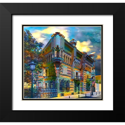 Barcelona Spain Casa Vicens Gaudi Black Modern Wood Framed Art Print with Double Matting by Gavidia, Pedro