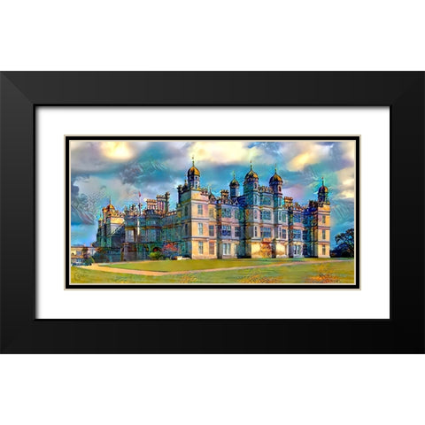 England Stamford Lincolnshire Burghley House Black Modern Wood Framed Art Print with Double Matting by Gavidia, Pedro