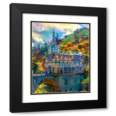 Ipiales Colombia Nuestra SenÌƒora de las Lajas Sanctuary Black Modern Wood Framed Art Print with Double Matting by Gavidia, Pedro