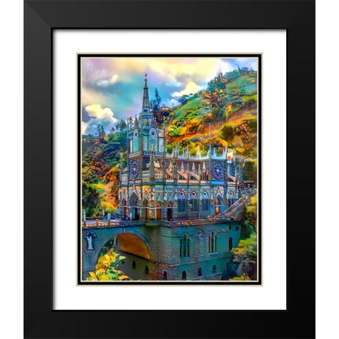 Ipiales Colombia Nuestra SenÌƒora de las Lajas Sanctuary Black Modern Wood Framed Art Print with Double Matting by Gavidia, Pedro