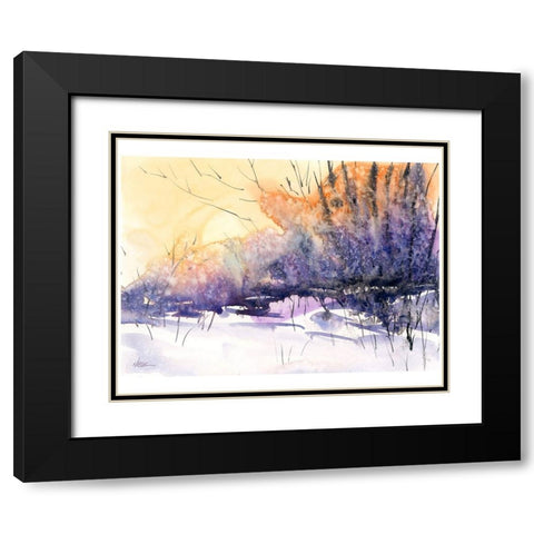 Frost Bite Black Modern Wood Framed Art Print with Double Matting by Randy Noble Fine Art
