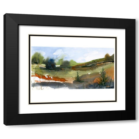 Green Valley Black Modern Wood Framed Art Print with Double Matting by Randy Noble Fine Art