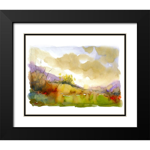 Purple Mountains Black Modern Wood Framed Art Print with Double Matting by Randy Noble Fine Art