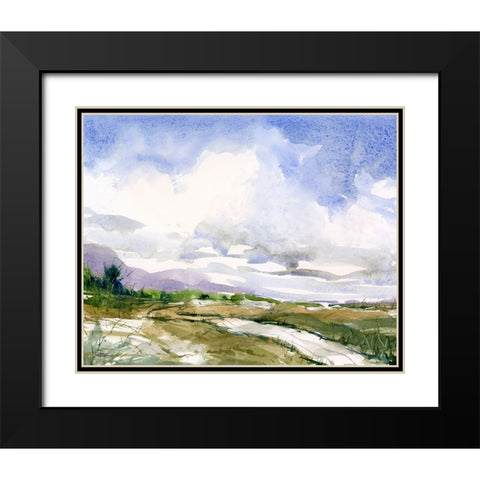 Sand Path Black Modern Wood Framed Art Print with Double Matting by Randy Noble Fine Art