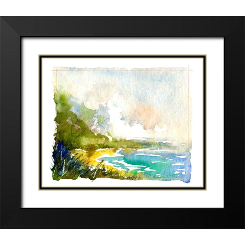 Secret Beach Black Modern Wood Framed Art Print with Double Matting by Randy Noble Fine Art